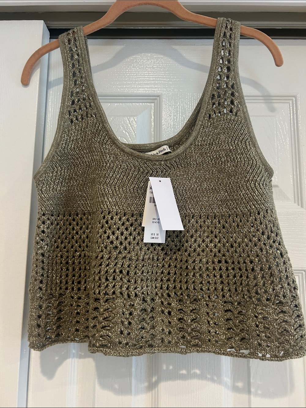 Abercrombie & Fitch Olive Knit Openwork Tank